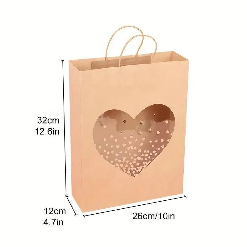20pcs Medium 26x32x12cm Kraft Paper Gift Tote Bag for Presents and Shopping