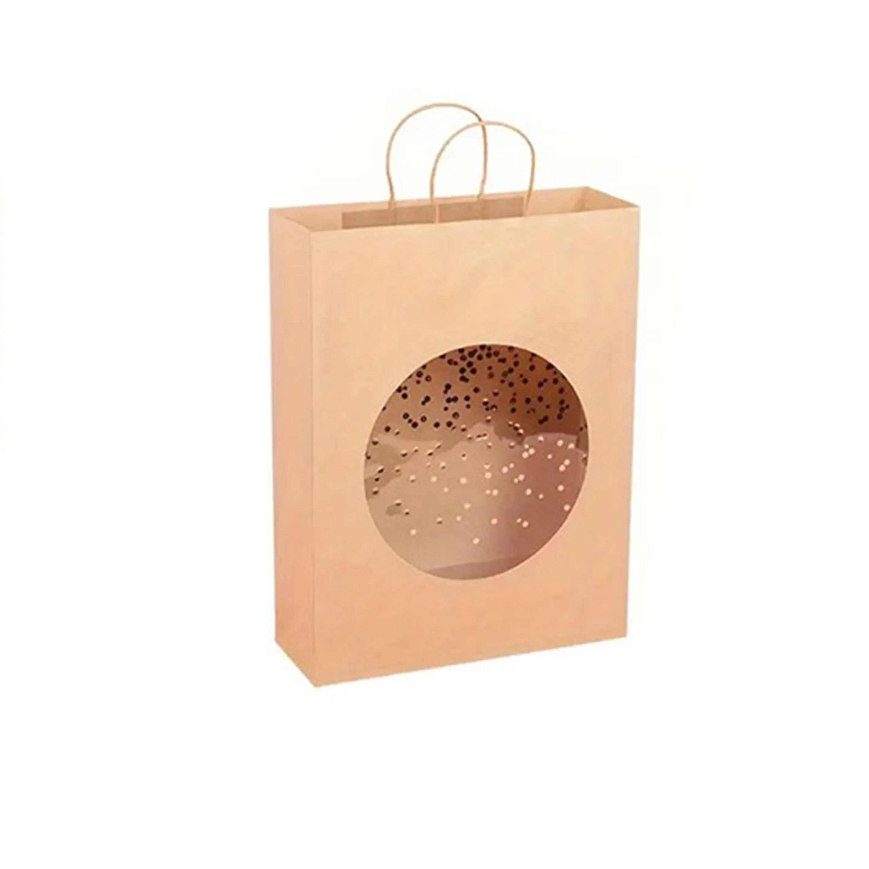 20pcs Medium 26x32x12cm Kraft Paper Gift Tote Bag for Presents and Shopping