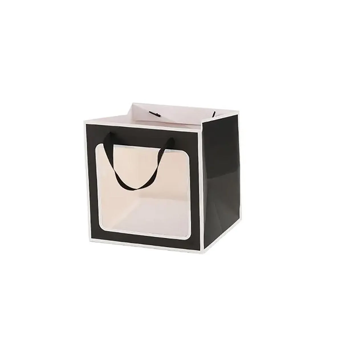 20PCS Open Window for Flower Doll Wedding Gift Transparent Square Packaging Bag