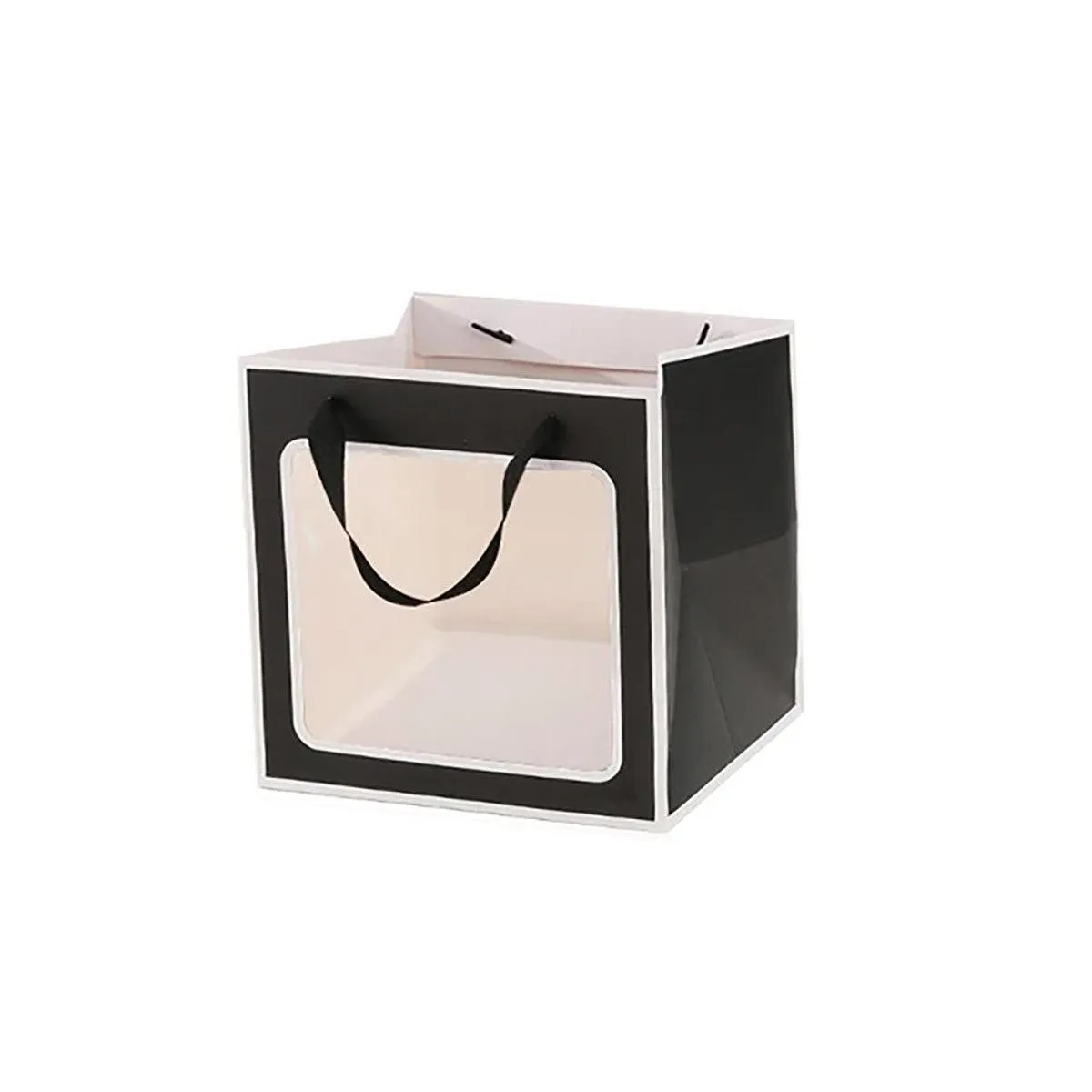 20PCS Open Window for Flower Doll Wedding Gift Transparent Square Packaging Bag