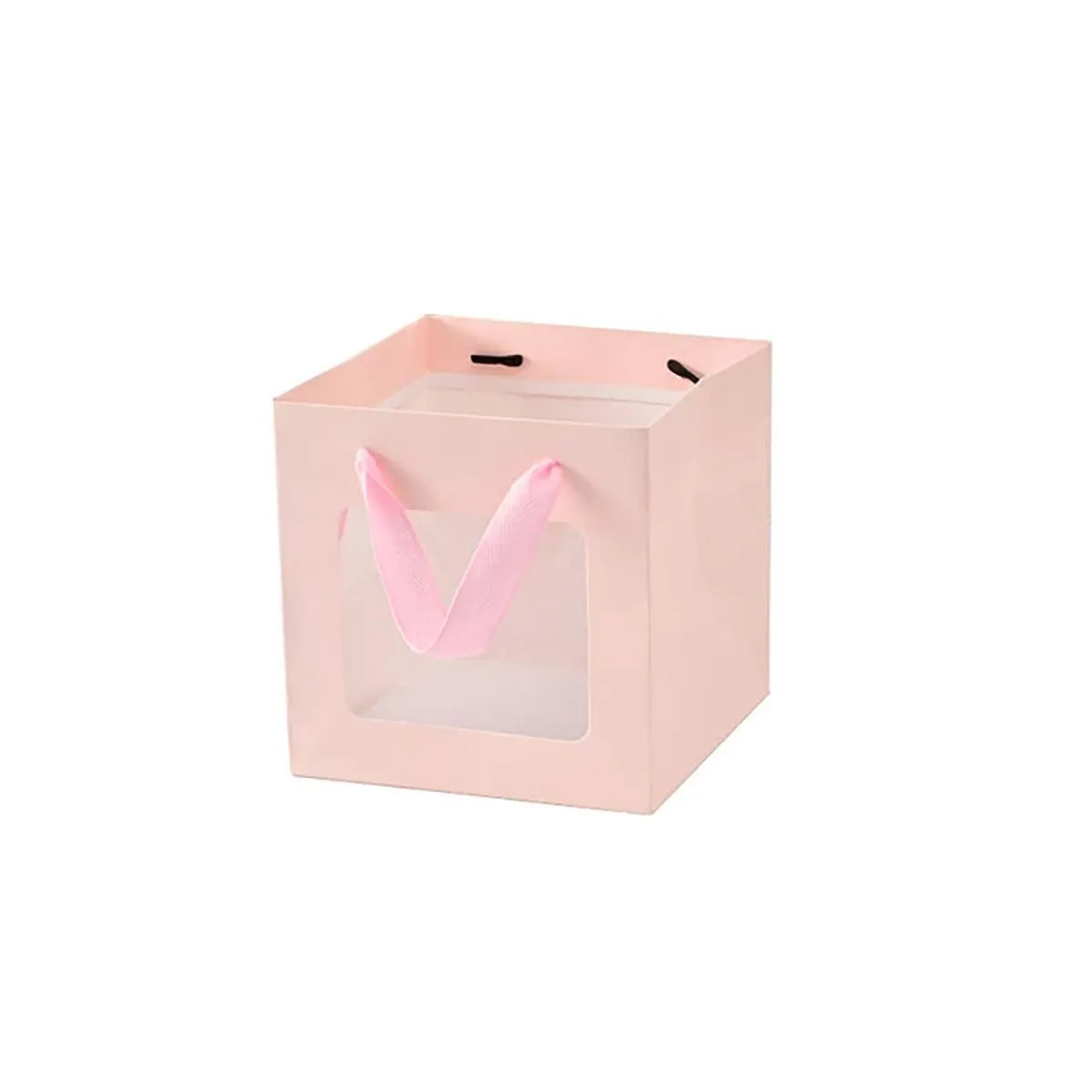 20PCS Open Window for Flower Doll Wedding Gift Transparent Square Packaging Bag