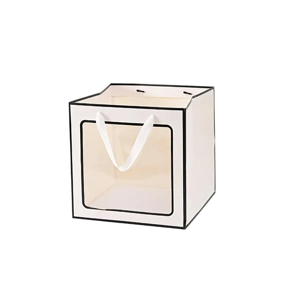 20PCS Open Window for Flower Doll Wedding Gift Transparent Square Packaging Bag