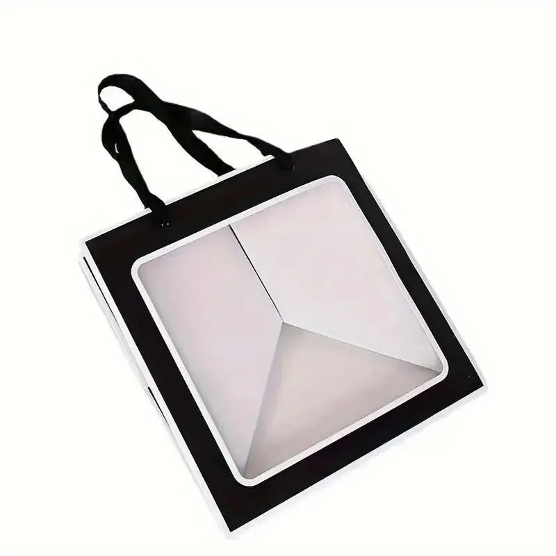 20PCS Open Window for Flower Doll Wedding Gift Transparent Square Packaging Bag