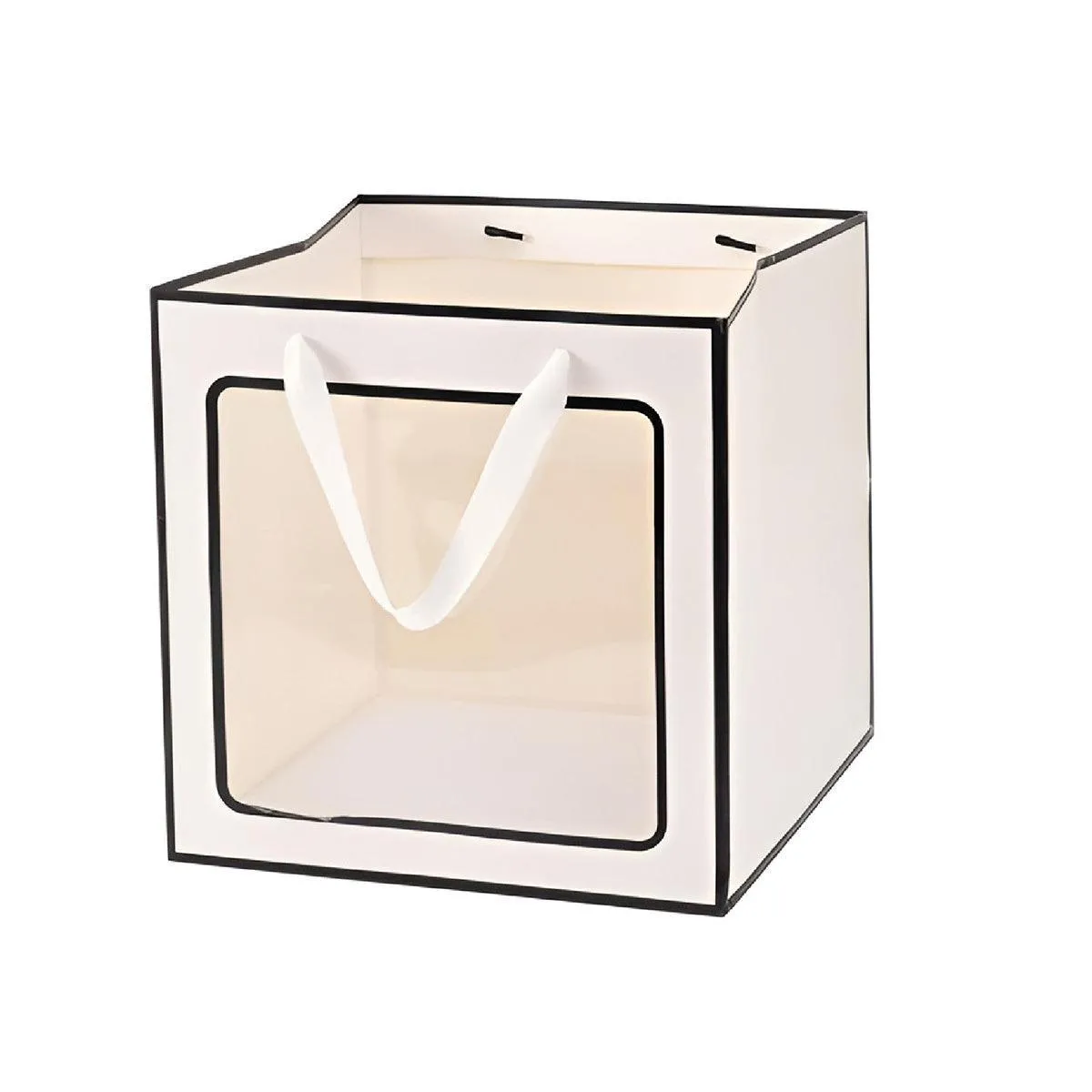 20PCS Open Window for Flower Doll Wedding Gift Transparent Square Packaging Bag