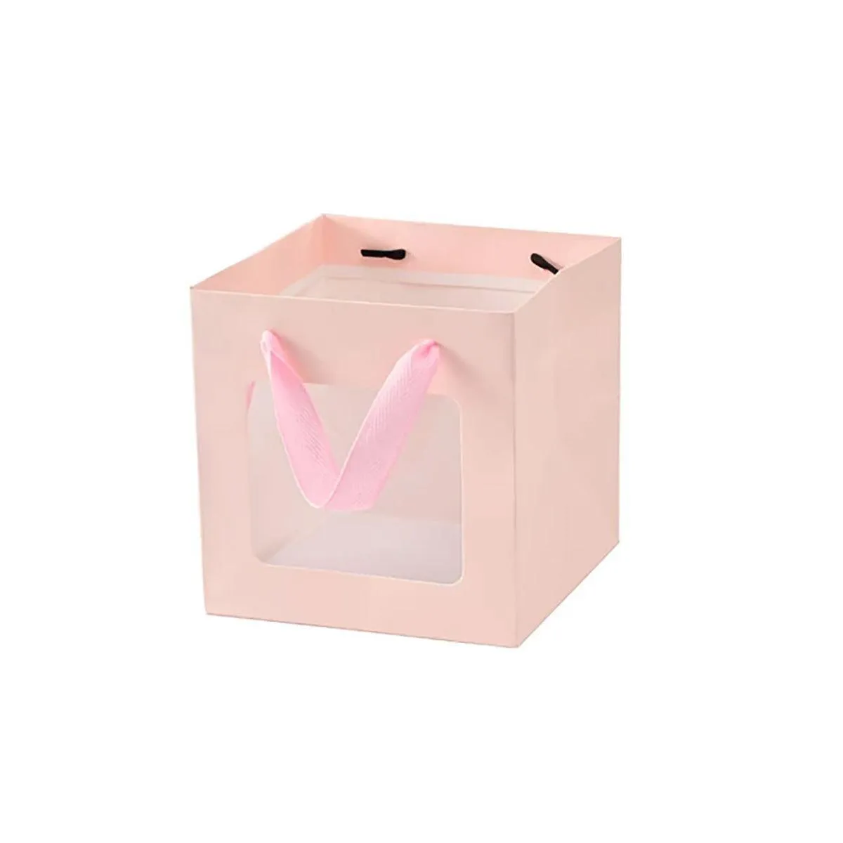 20PCS Open Window for Flower Doll Wedding Gift Transparent Square Packaging Bag