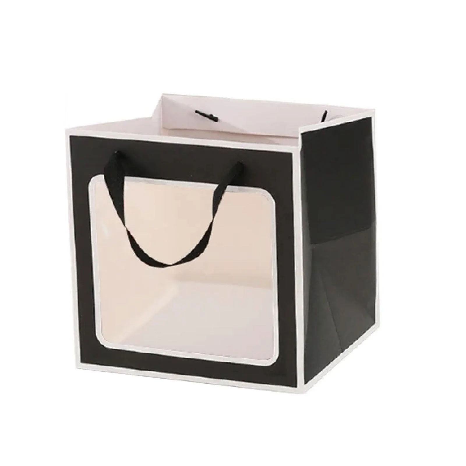 20PCS Open Window for Flower Doll Wedding Gift Transparent Square Packaging Bag