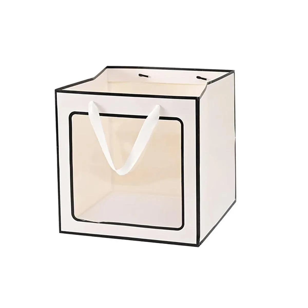 20PCS Open Window for Flower Doll Wedding Gift Transparent Square Packaging Bag