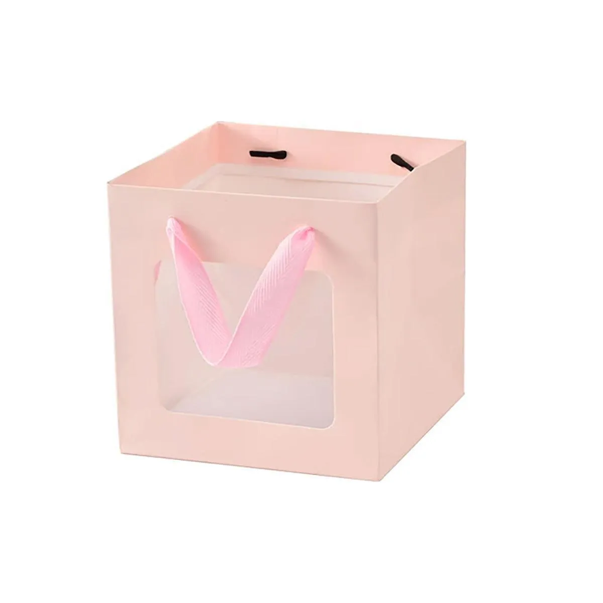 20PCS Open Window for Flower Doll Wedding Gift Transparent Square Packaging Bag