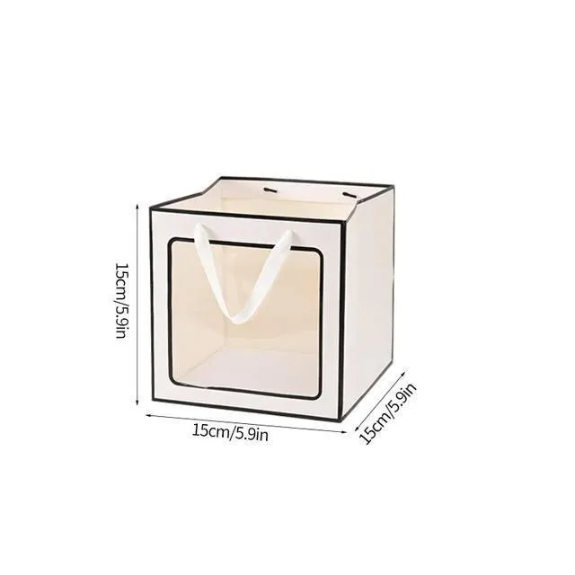 20PCS Open Window for Flower Doll Wedding Gift Transparent Square Packaging Bag