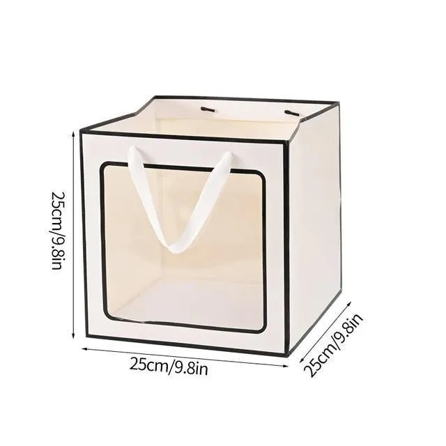 20PCS Open Window for Flower Doll Wedding Gift Transparent Square Packaging Bag