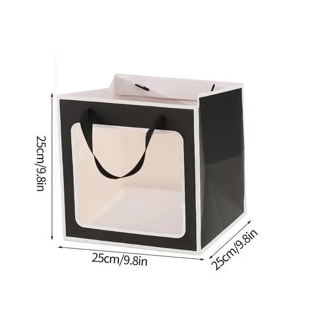 20PCS Open Window for Flower Doll Wedding Gift Transparent Square Packaging Bag