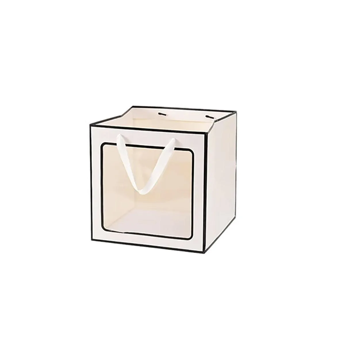 20PCS Open Window for Flower Doll Wedding Gift Transparent Square Packaging Bag