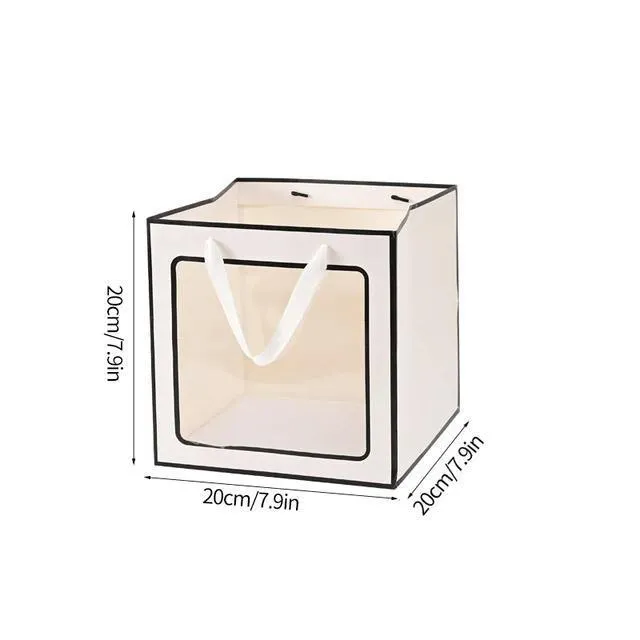 20PCS Open Window for Flower Doll Wedding Gift Transparent Square Packaging Bag