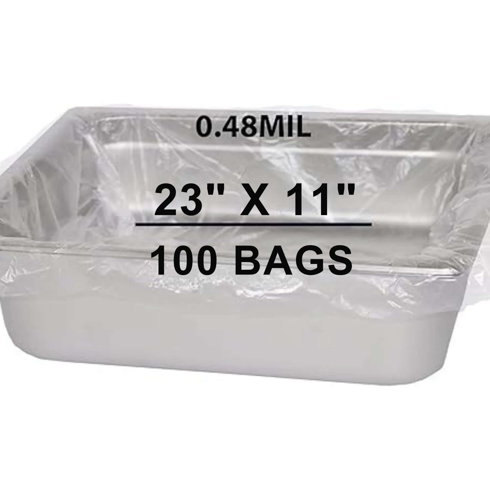 23X11 inches Poly Pan Liners 0.48 Mil Half Pan Shallow PTL