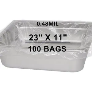 23X11 inches Poly Pan Liners 0.48 Mil Half Pan Shallow PTL