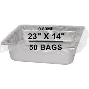 23X14 inches Poly Pan Liners 0.8 Mil Deep Half Pan PTL