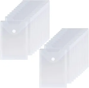 24 Pack Large Clear Die & Stamp Storage Bag Transparent Plastic Folders for Cutting Dies Stencil Embossing Crafts for DIY Scrapbooking Paper Card Craft Organizer Holder