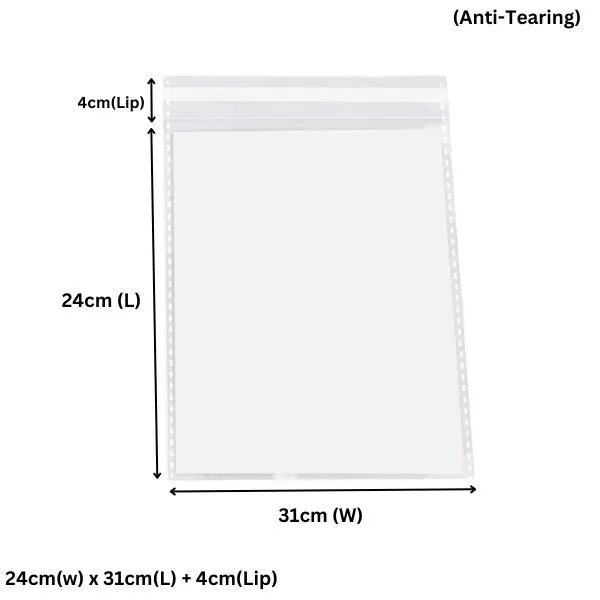 240 x 310mm   40mm OPP Cellophane Resealable Plastic Bags- Get The Best Clear Plastic Poly Bags