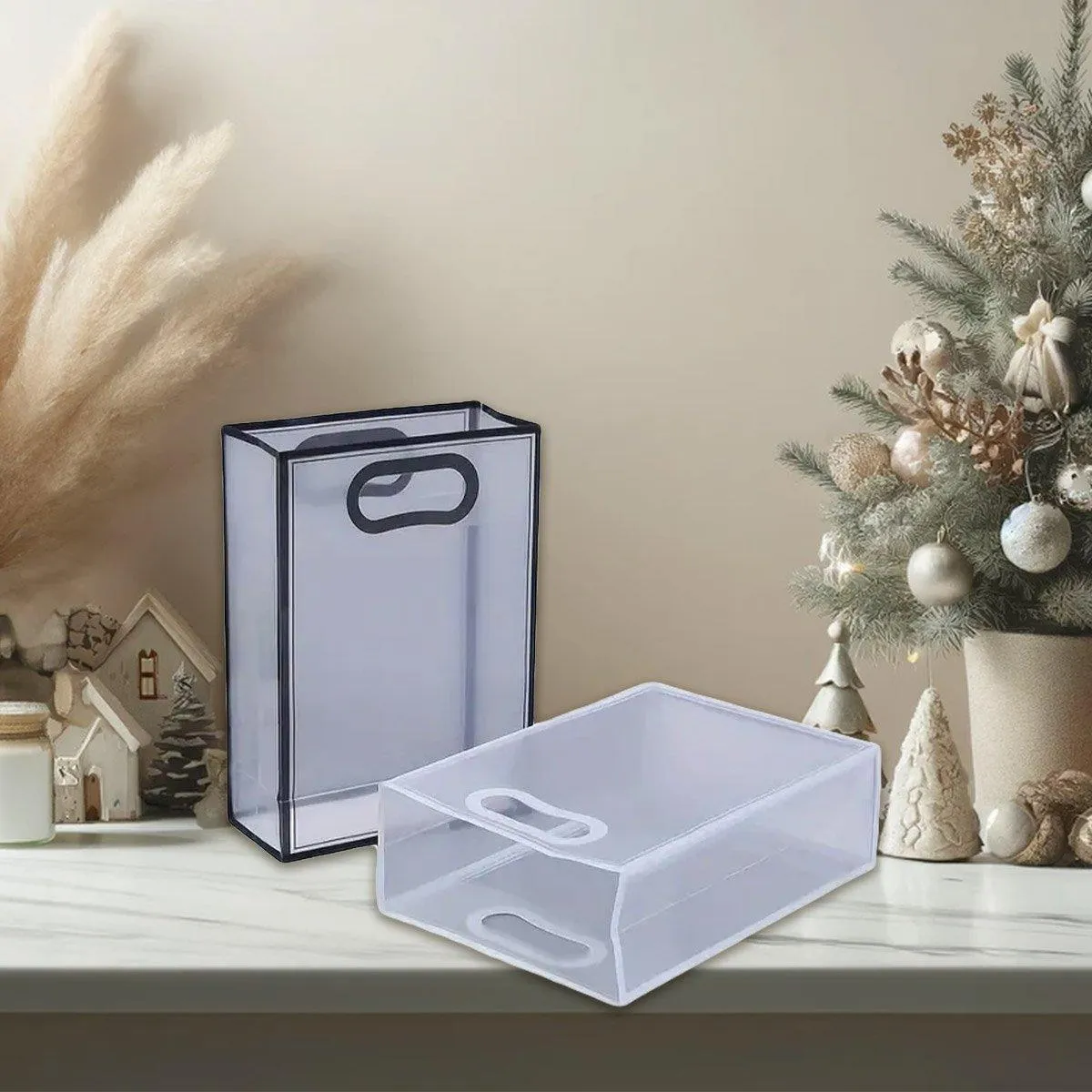 25pcs Transparent PVC Handbag for Wedding Festival Candy Gift Packaging Bag