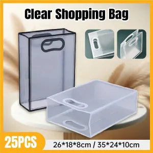 25pcs Transparent PVC Handbag for Wedding Festival Candy Gift Packaging Bag