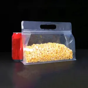 27Pack Transparent Plastic Flat Bottom Organization Storage Bags with Carry Handle for Holding Goods,Sealing Zipper Packaging Food Containers Convenient Sort and Store,Portable to Outing(9.45x6.7")