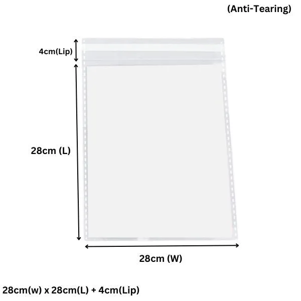 280 x 280mm   40mm OPP Cellophane Resealable Plastic Bags- Get The Best Clear Plastic Poly Bags