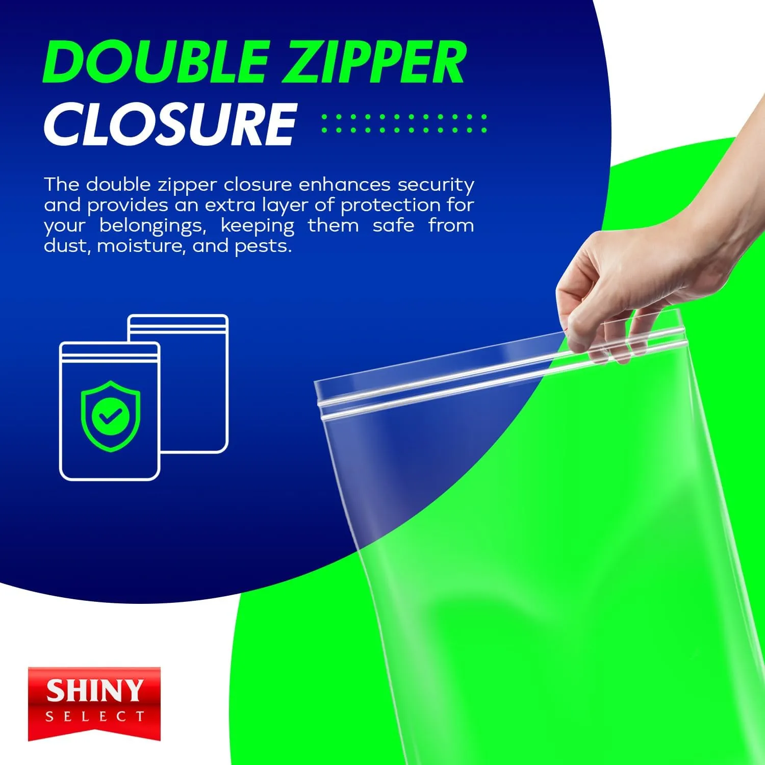 3 Gallon Double Zipper Jumbo Bags, 16x18, Thick Strong Durable Storage Bags for Baby Items, School Supplies, Pants, Bedsheets, Pillowcases, Snacks, Meat Marinate…