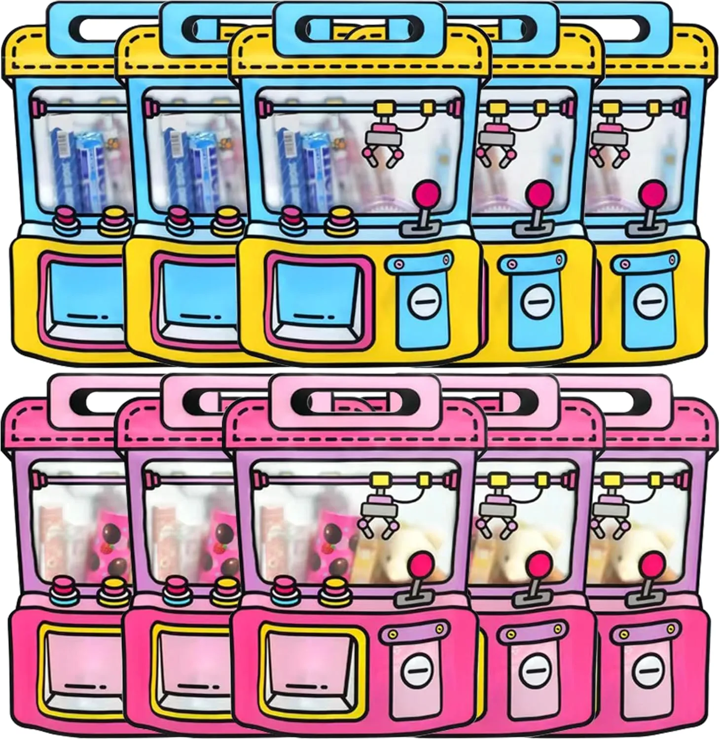 30 PCS Bulk Gift Bags for Kids with Handle,Children Large Goodie Bags with Stand-up Bottom, Grip Seal Party Favor Bag, Students Back to School Treat Bag, Cute Snack Candy Bags for Birthday, Classroom