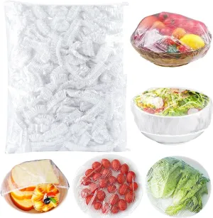 300Pcs Reusable Elastic Food Bowl Storage Covers, Sublaga Bowl Covers, Dish Plate Covers, Alternative to foil, Plastic Wrap,BPA Free