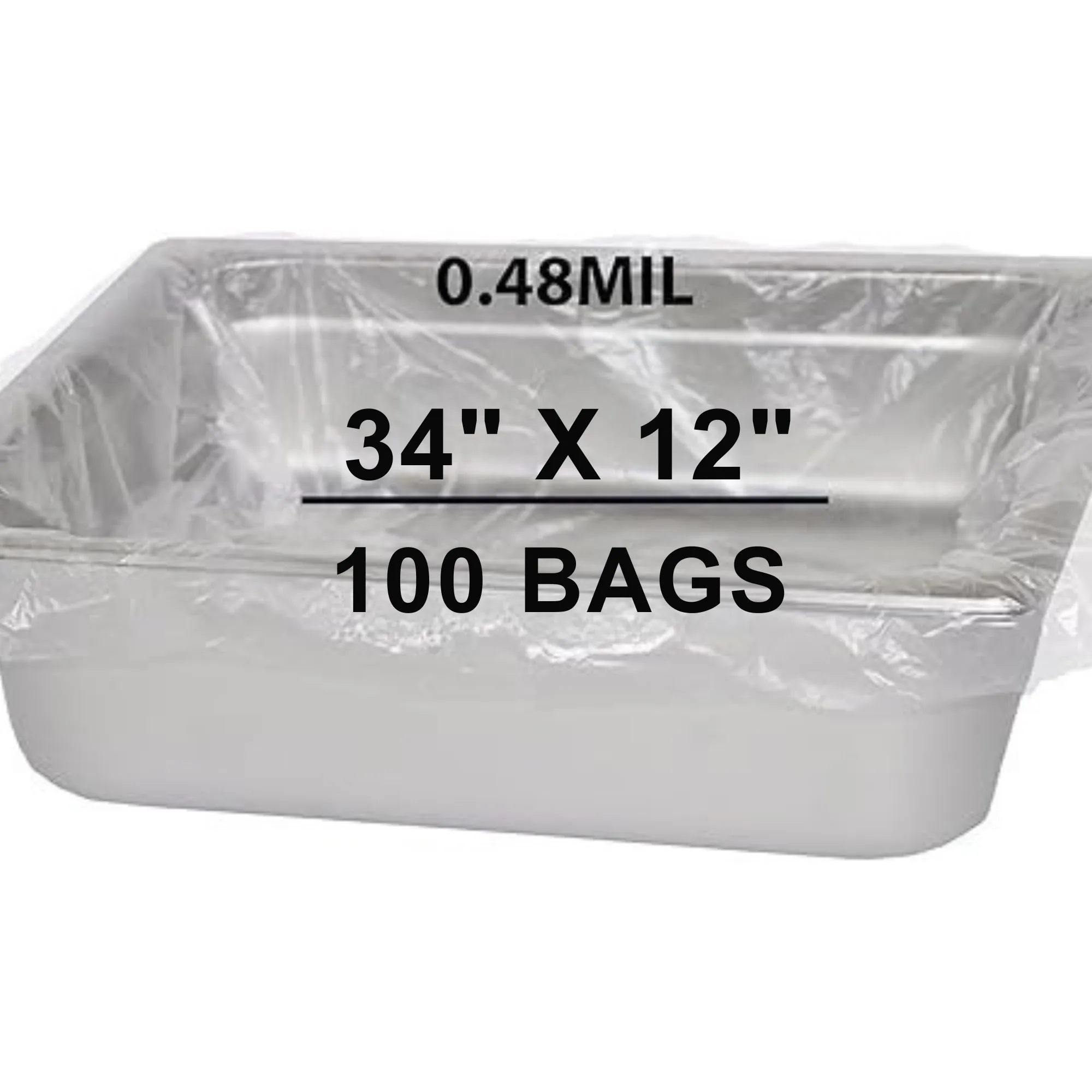 34X12 inches Poly Pan Liners 0.48 Mil Full Pan Shallow and Medium PTL