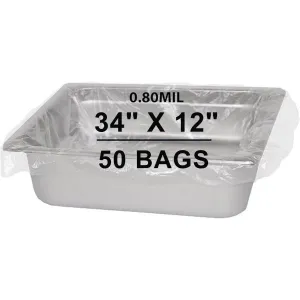 34X12 inches Poly Pan Liners 0.8 Mil Full Pan Shallow and Medium PTL