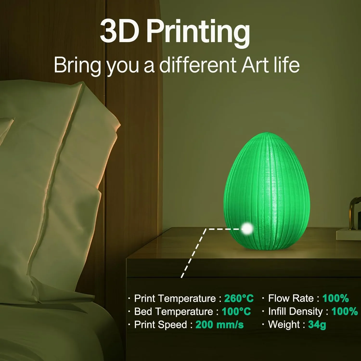 3D Printer Filament ABS Filament ABS  ABS Pro ABS Plus 3D Printing Filament 1.75mm 1kg 2.2lbs, Transparent Green