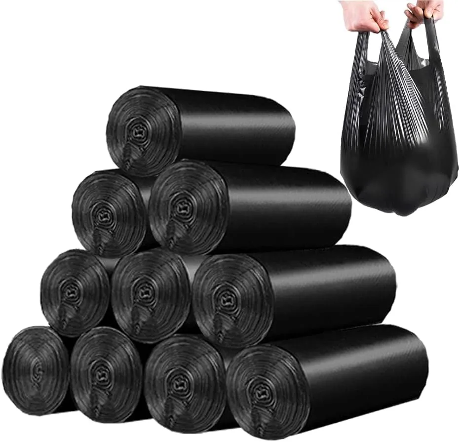 4 Gallon Trash Bag,Small Black Trash Bags 200 Counts Thicken Value Bathroom Trash Can Bin Liners,Small Garbage Bags with Handles for Kitchen Bathroom Office Waste Basket