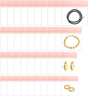 40PCS Eva Jewelry Bag, Anti Tarnish Clear Jewelry Storage Bags Pouches Ring Earrings Bracelet Watches Jewelry Zipper Bag, No Yellowing and No Odors (Four Sizes)
