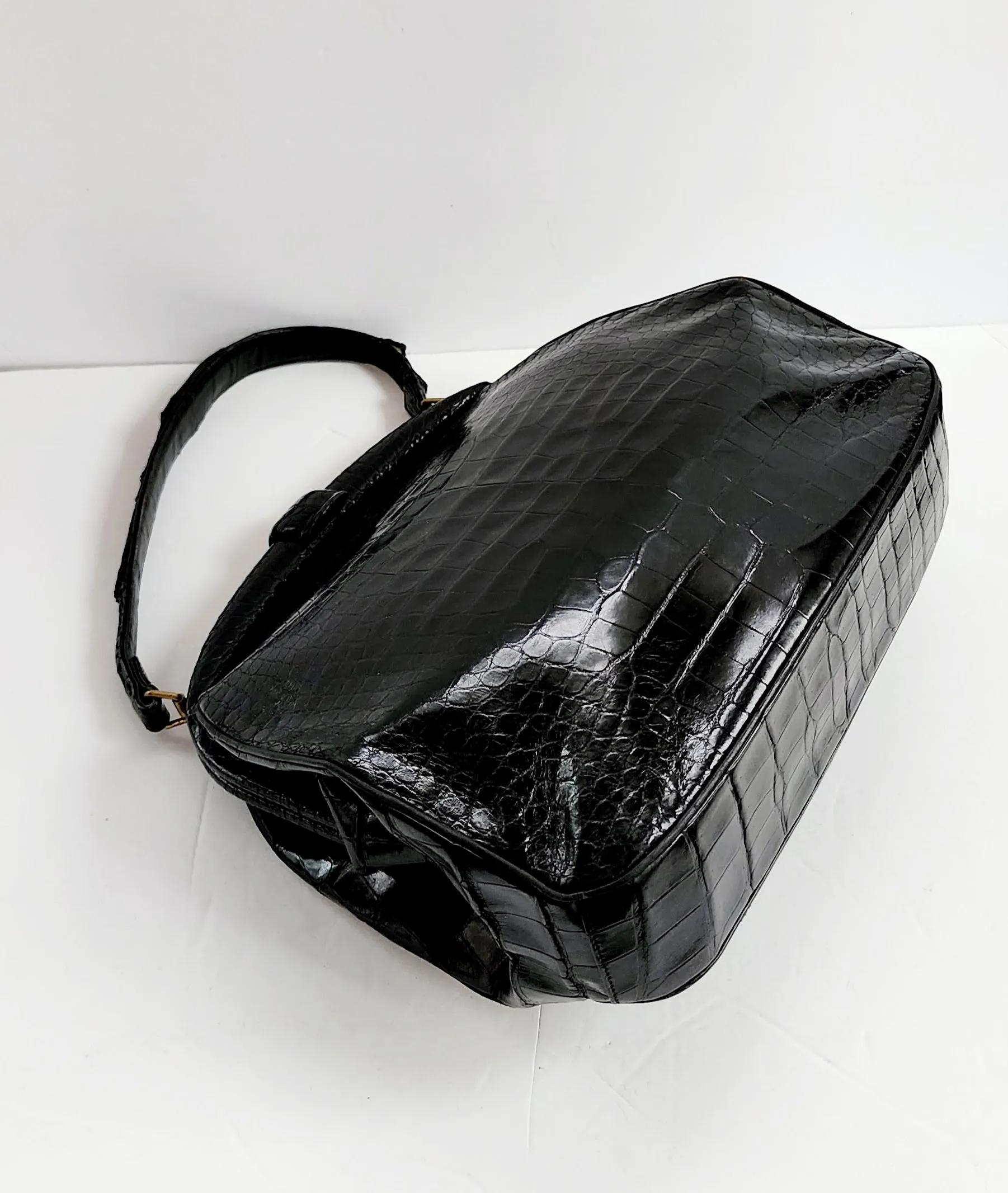 40s Black Alligator Bag Lucille de Paris Bergdorf Goodman