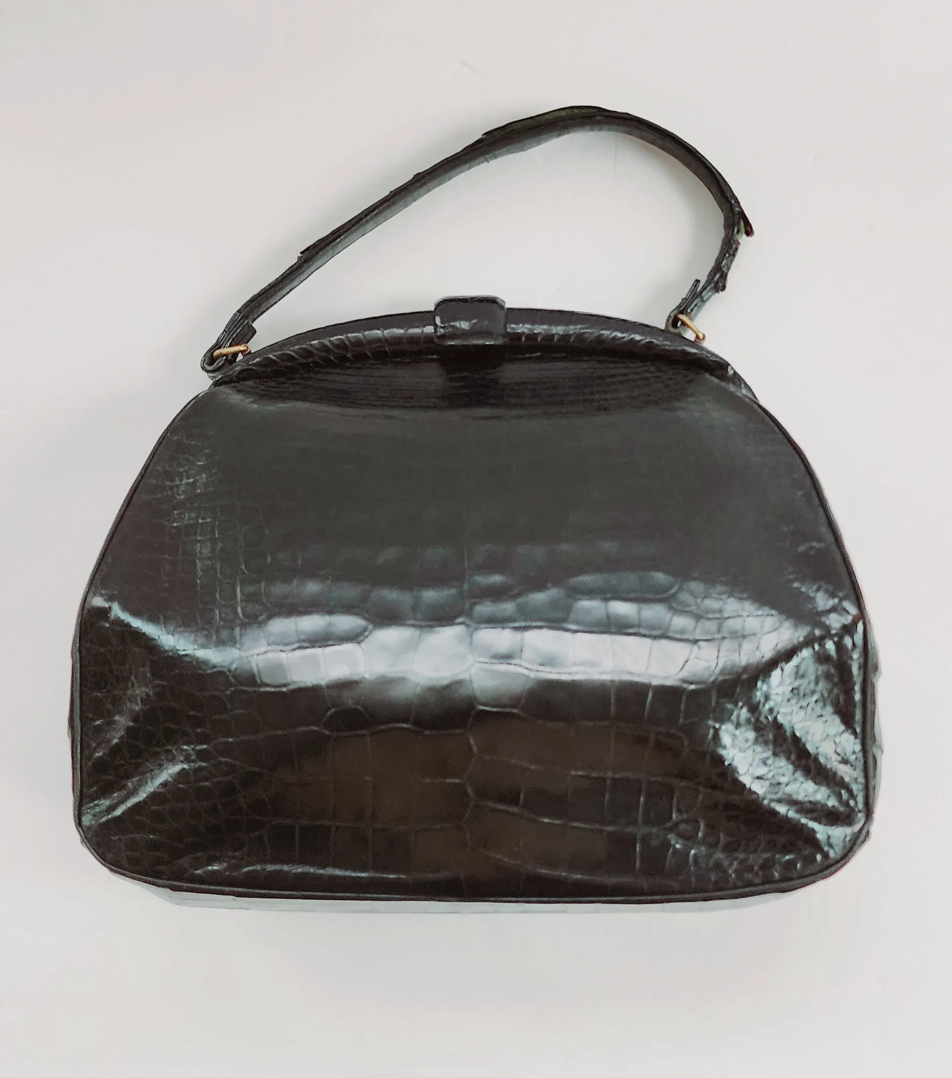40s Black Alligator Bag Lucille de Paris Bergdorf Goodman