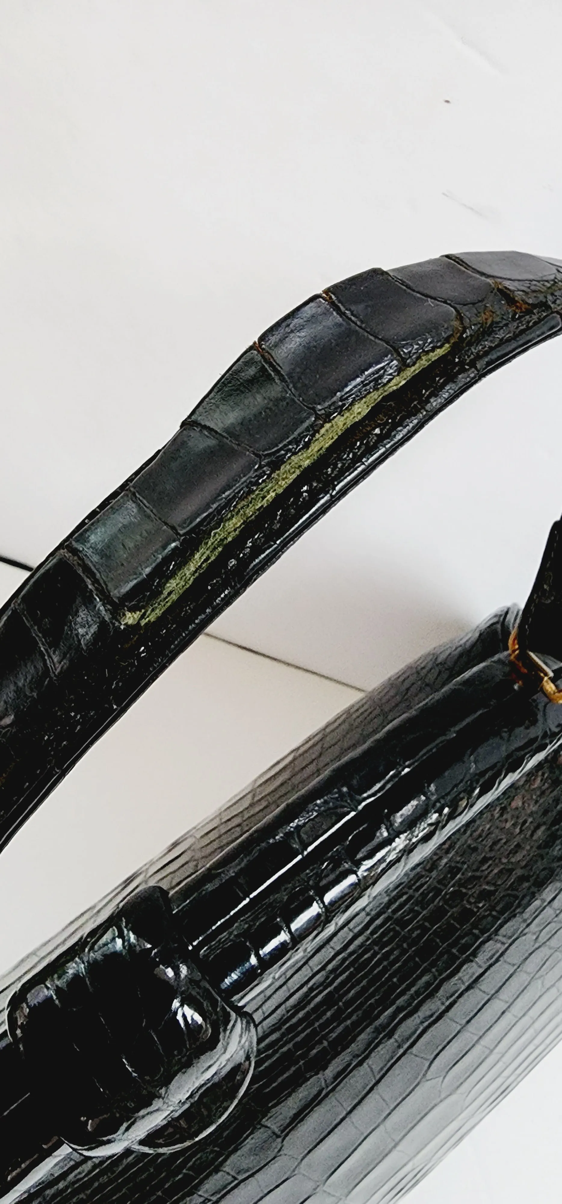 40s Black Alligator Bag Lucille de Paris Bergdorf Goodman