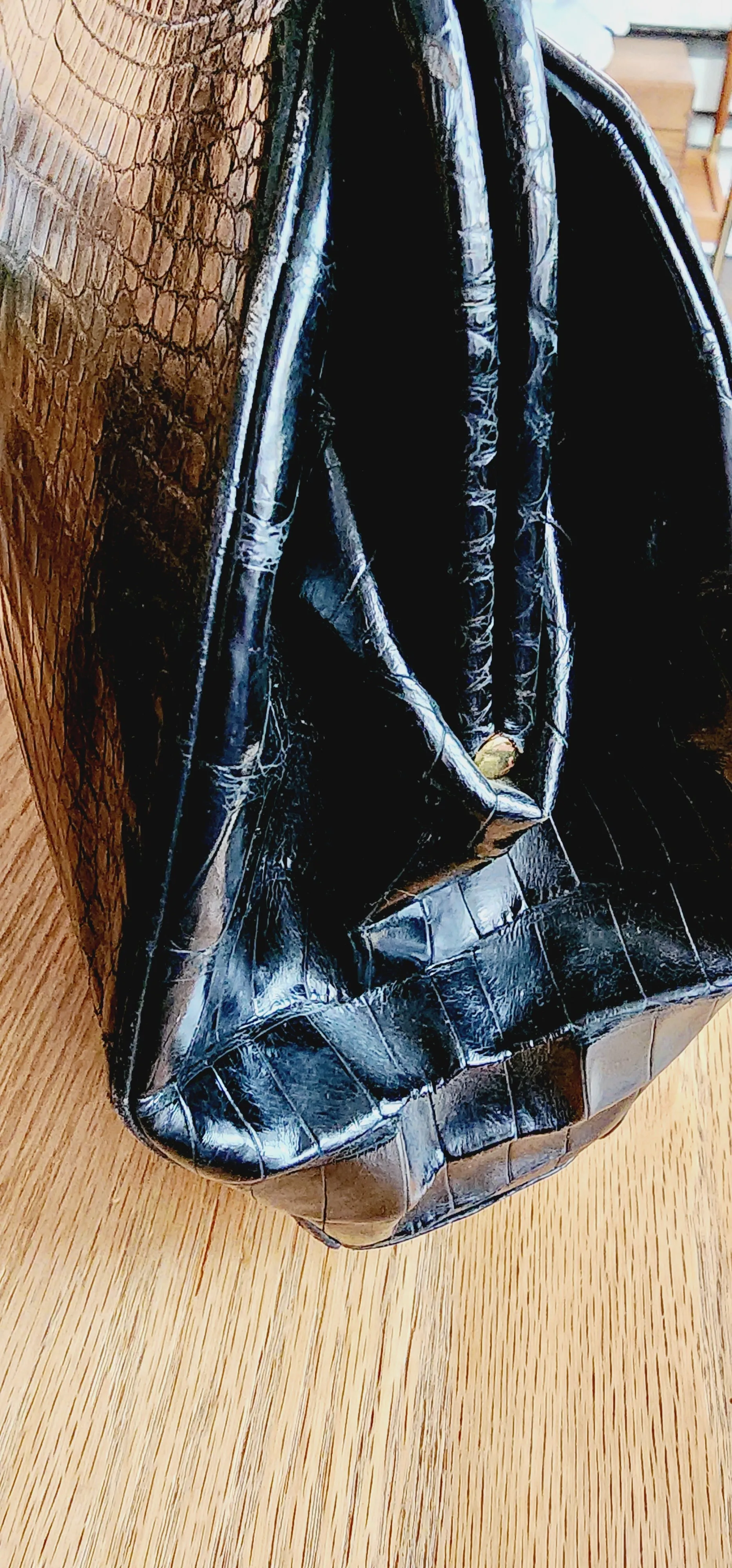 40s Black Alligator Bag Lucille de Paris Bergdorf Goodman