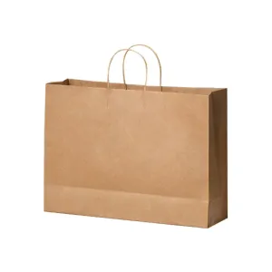 420 x 130 x 310mm 150GSM 100% A3 Recyclable X-Large Craft Paper Gift Brown Carry Bag with Handle
