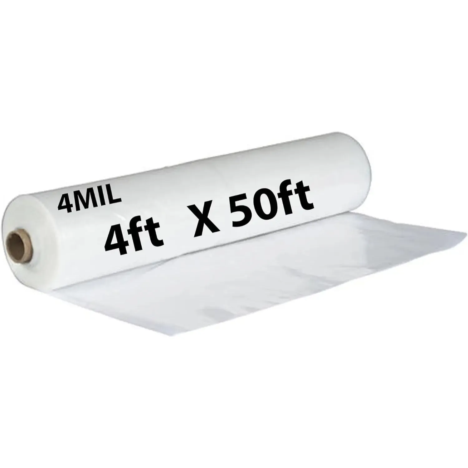 4ftX50ft Clear Poly Tarp 4 Mil Low Density LDPE 1 Roll