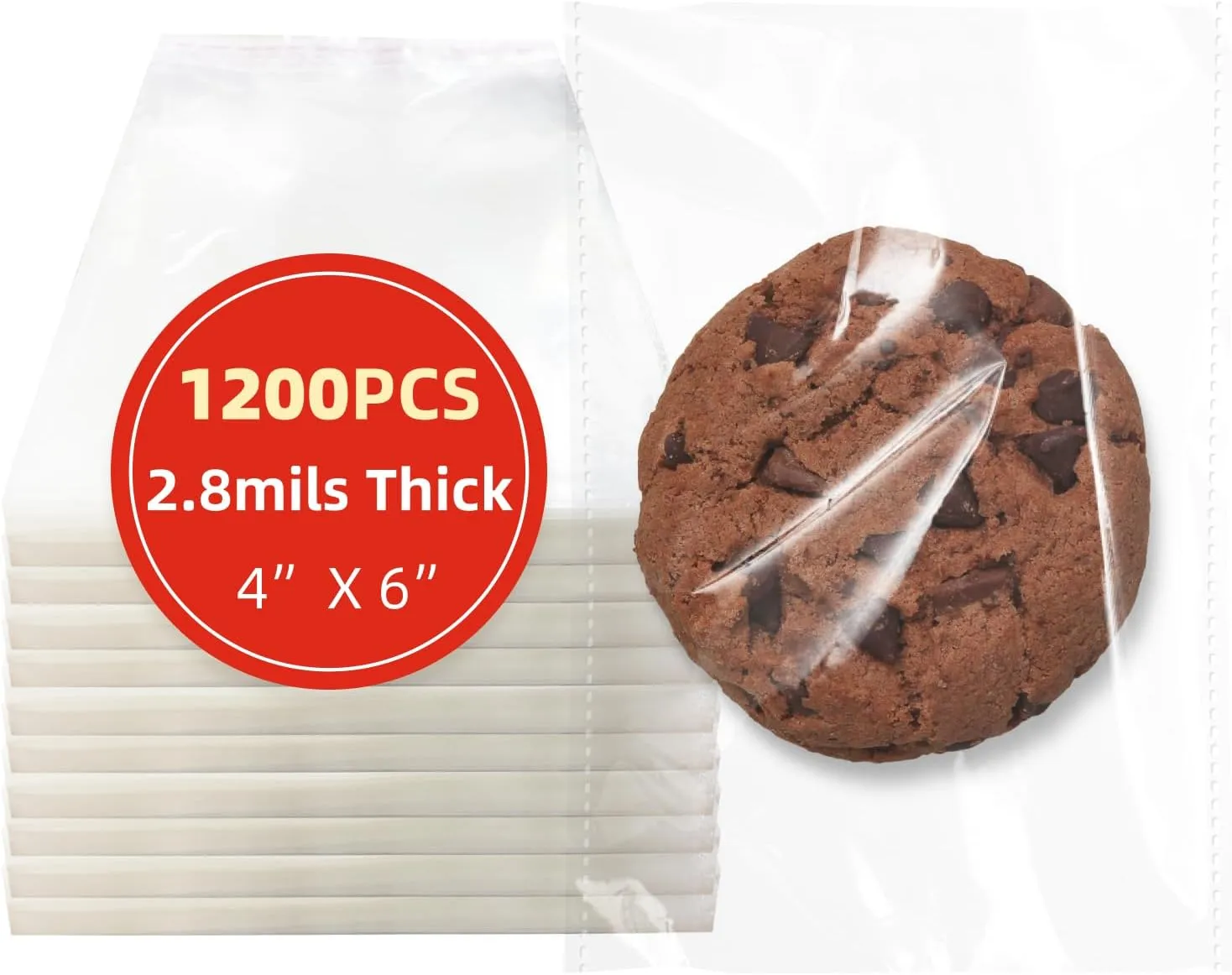 4x6 Inches 1200 Pcs Self Sealing Cellophane Bags Clear Cookie Bags Resealable Cellophane Bag for Packaging Gifts,Cookies,Favors,Products,Candy for Packaging 1200 Pieces 4"x6"