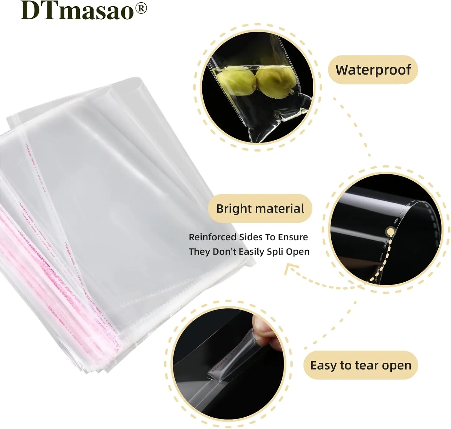 4x6 Inches 1200 Pcs Self Sealing Cellophane Bags Clear Cookie Bags Resealable Cellophane Bag for Packaging Gifts,Cookies,Favors,Products,Candy for Packaging 1200 Pieces 4"x6"