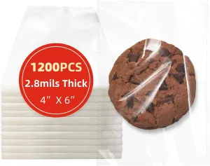4x6 Inches 1200 Pcs Self Sealing Cellophane Bags Clear Cookie Bags Resealable Cellophane Bag for Packaging Gifts,Cookies,Favors,Products,Candy for Packaging 1200 Pieces 4"x6"