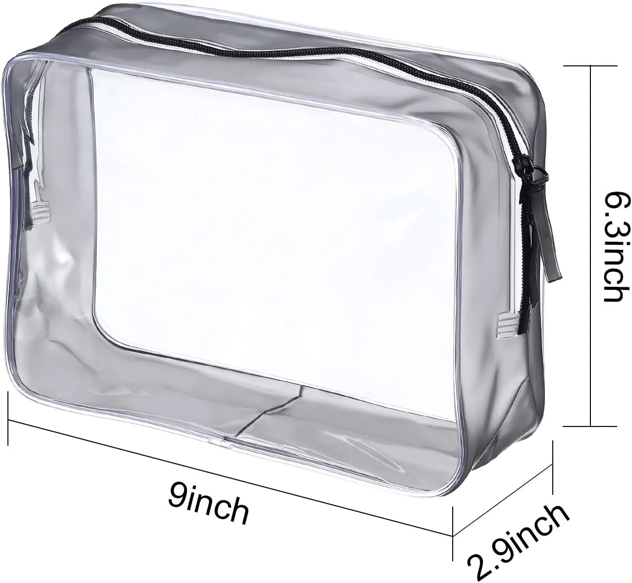 5 Pack Clear PVC Zippered Toiletry Carry Pouch Portable Cosmetic Makeup Bag for Vacation, Bathroom and Organizing