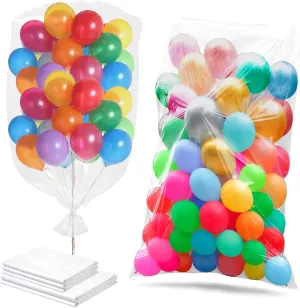 5 PCS Large Balloon Bags Transparent Storage Bags Plastic Balloon Bag 98"x59" (2pcs) 59"x47" (3pcs) for Birthday Baby Shower Wedding Party Supplies