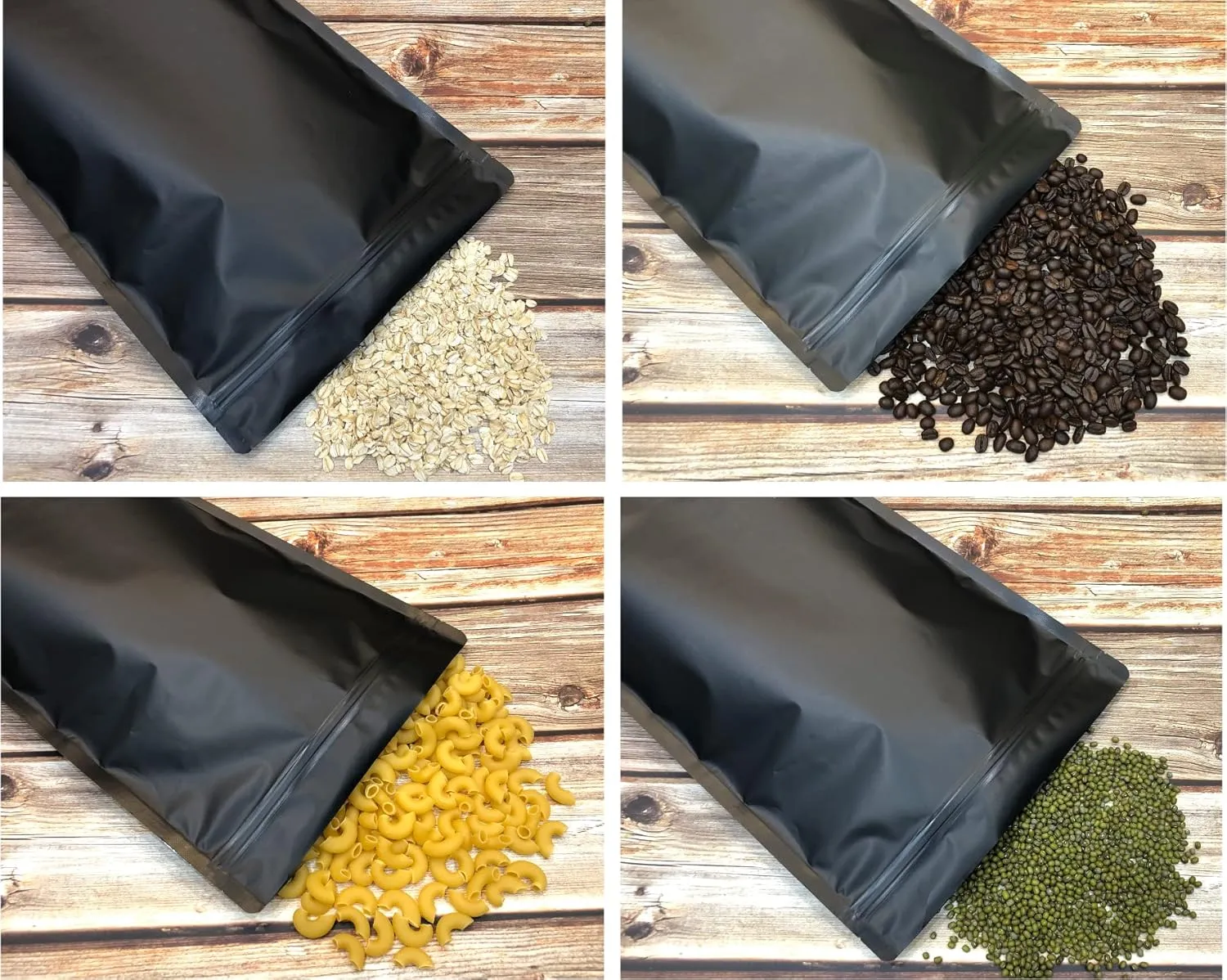 50 Pack 1 Gallon Matte Black Stand Up Food Storage Bags – 5 Mil 10x14 Inches Resealable Food Storage Zipper Pouch Bag, Large Heat Sealable Plastic Foil Packaging Pouches