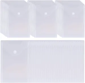 50 Packs Clear Stamp Die Storage Pockets Plastic Seal Bags Storage Case for Cutting Dies Stencil Album Stamp Crafts for DIY Scrapbooking Paper Card Craft Cutting Dies for Card Making