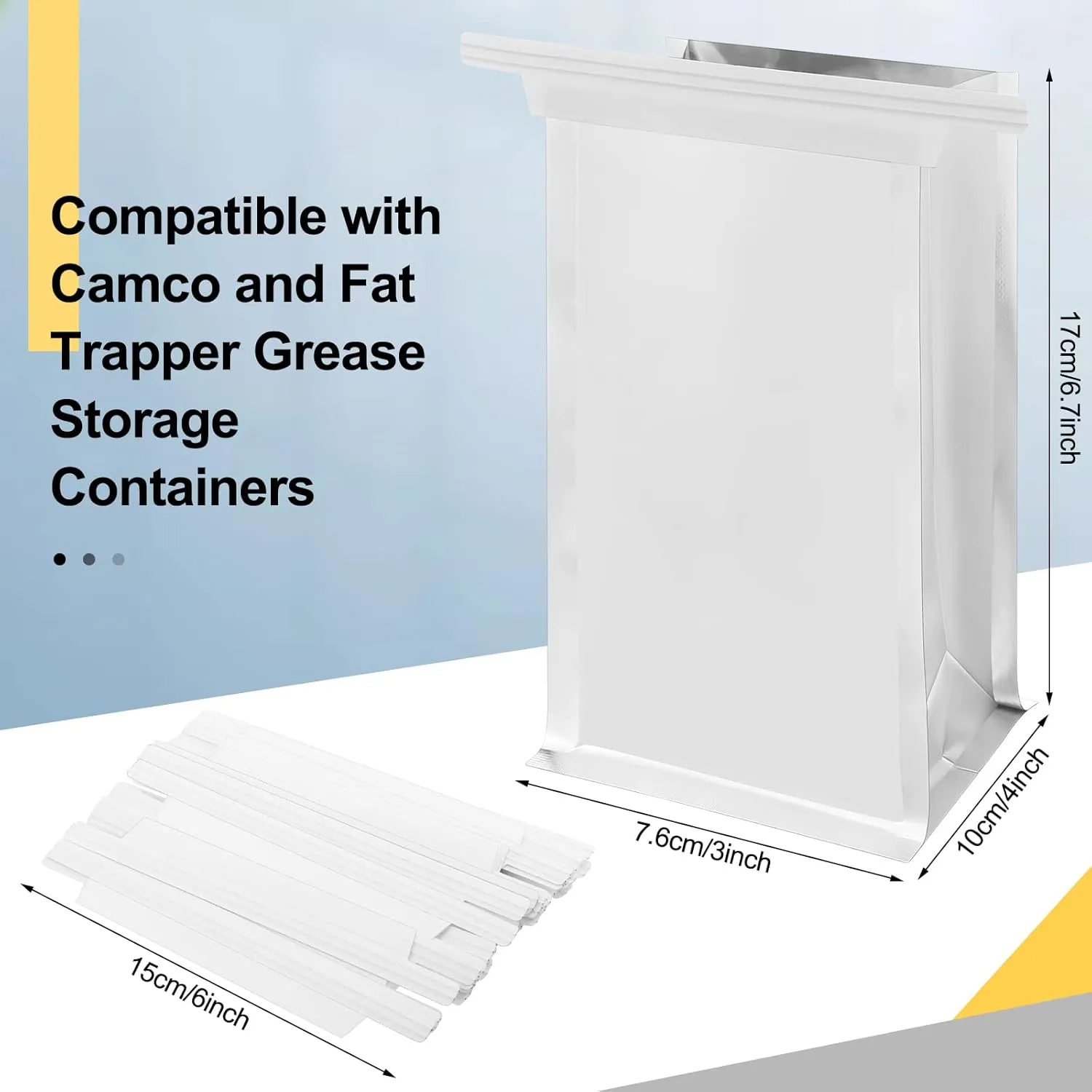 50 Pcs Disposable Grease Storage Bags Bacon Container Bags Hold Hot Liquids Oils for Grease Storage Container