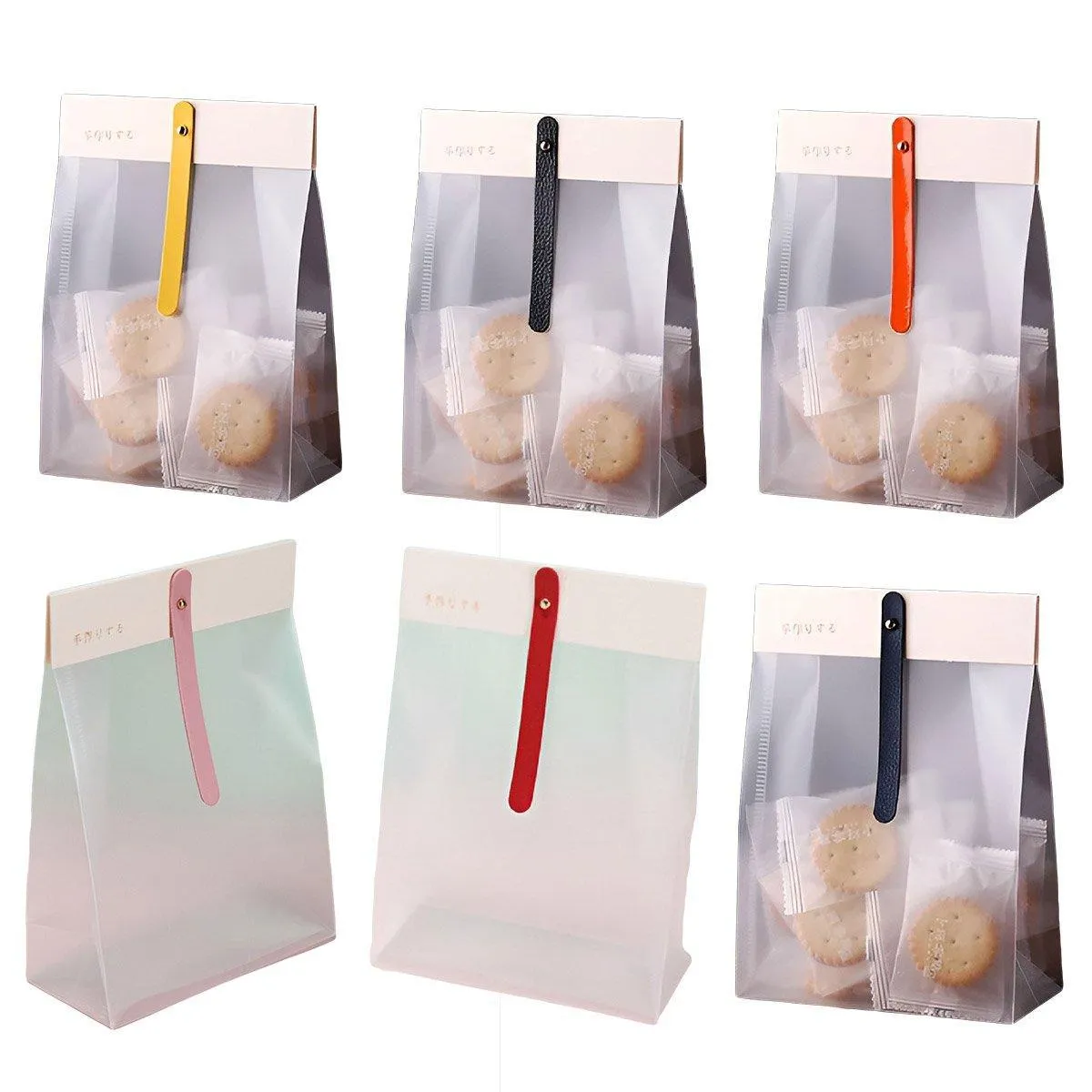 50pcs Transparent Snack Bags Biscuit Candy Bags Resealable Food Packaging