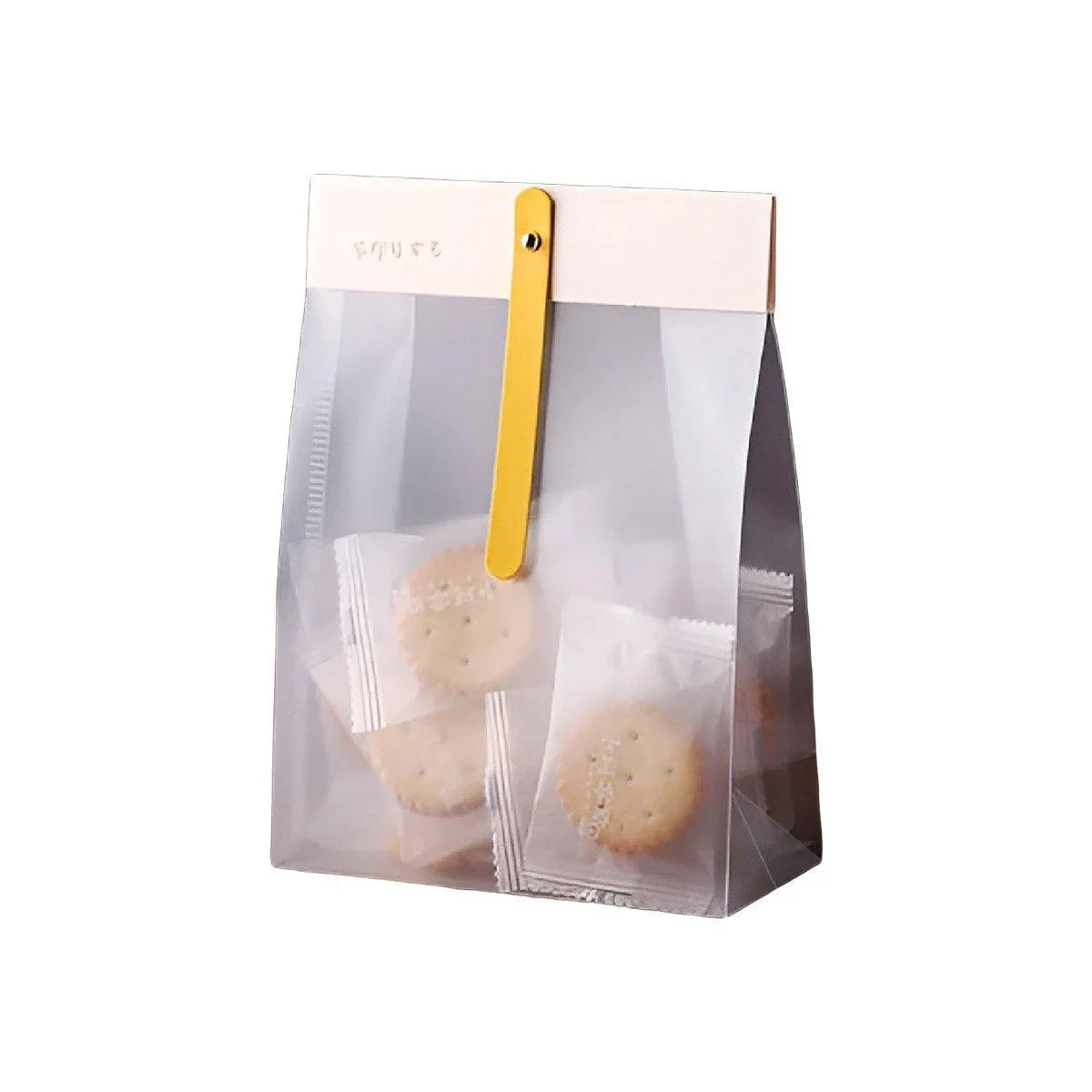 50pcs Transparent Snack Bags Biscuit Candy Bags Resealable Food Packaging